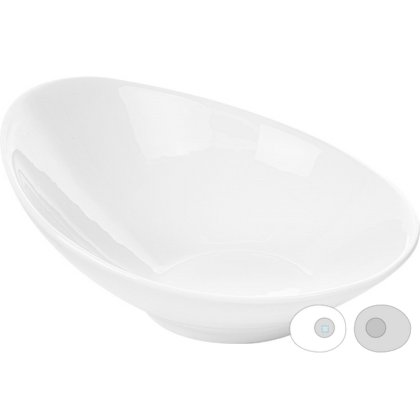 Tigelas Alongadas Branco Porcelana